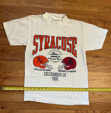 Original VTG 1990 Aloha Bowl T-Shirt Syracuse University of Arizona used M NCAA