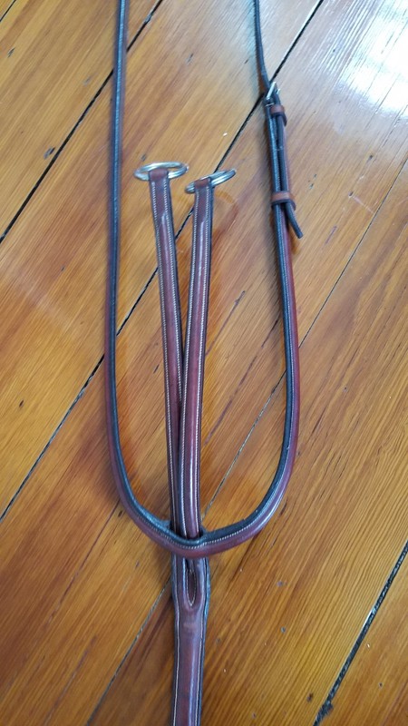 HUNTER/JUMPER RUNNING MARTINGALE-TOP QUALITY & CONDITION,RAISED DK BROWN LEATHER