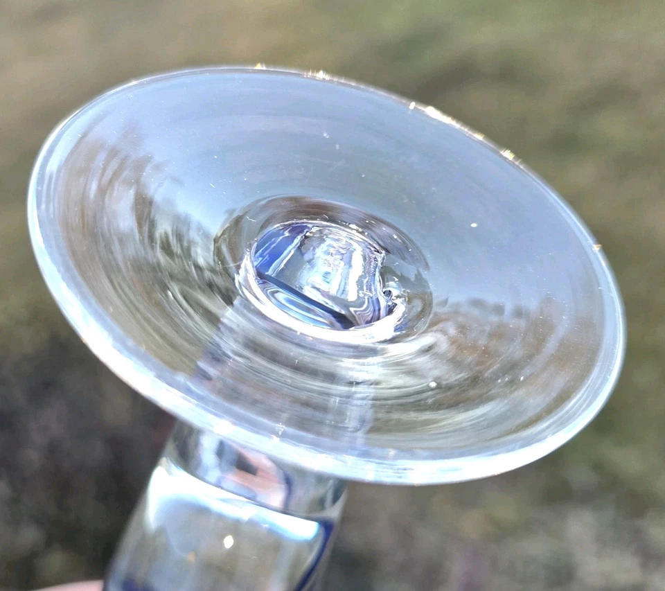 Set Of 2 Pier 1 Beer Glasses Cobalt Blue Swirline Pilsner Flutes 12 Oz 10" Tall - Image 4 of 4