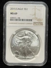 NGC MS 69 2015 American Silver Eagle One Dollar S$1 Coin - 188