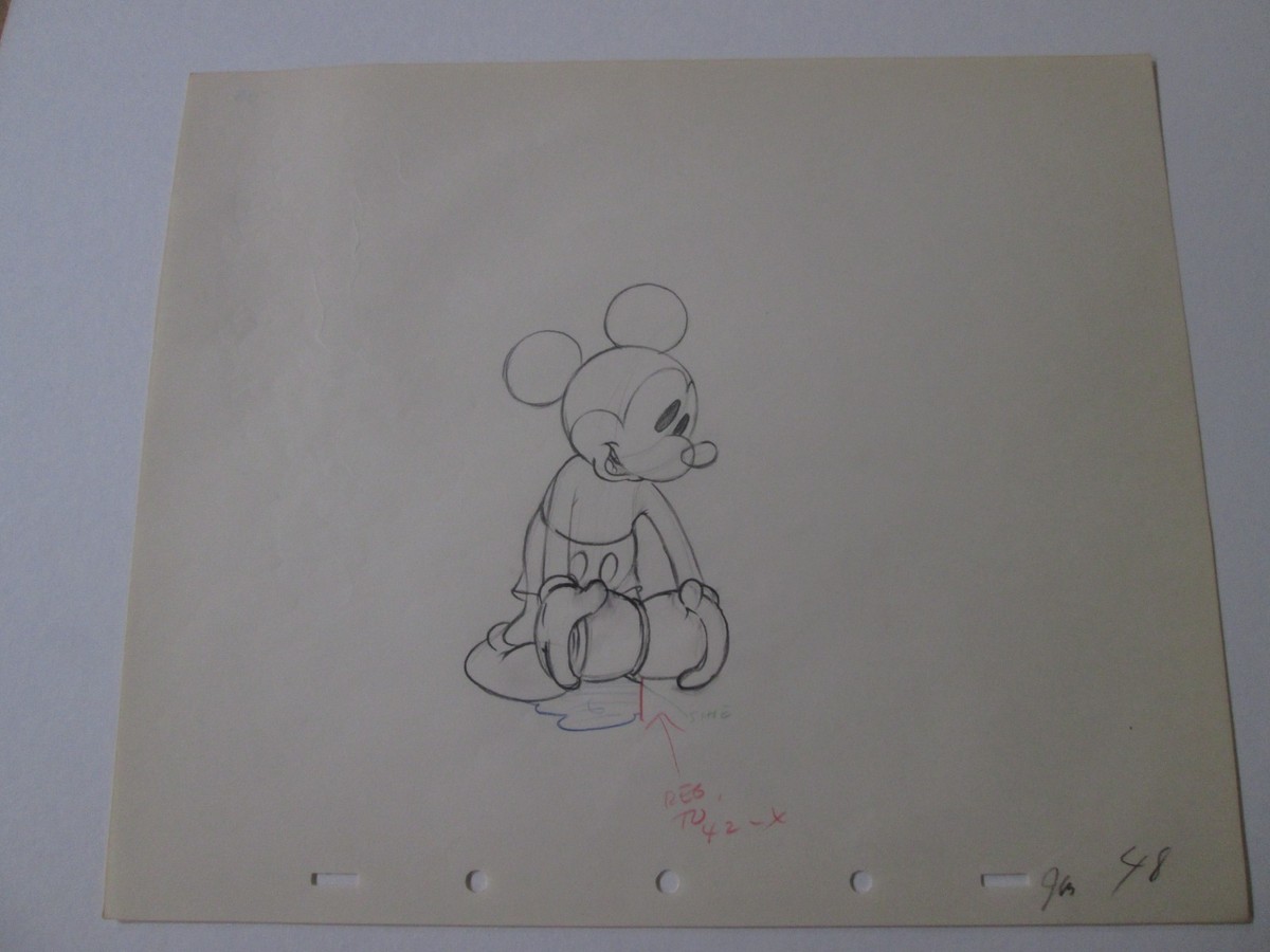 Mickey Mouse Society Dog Show 1939 Disney cel Drawing Great image