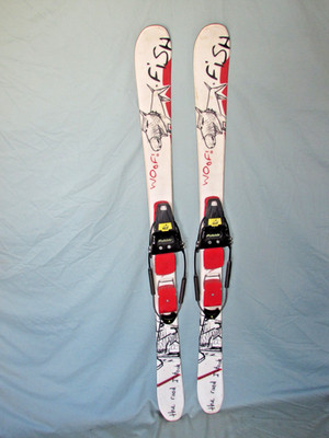 Salomon FISH kid's jr twin Tip skis 131cm with Rottefella 412 Telemark bindings~