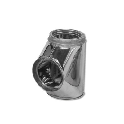 Selkirk 12-3/4 in X 6-3/8 in Stainless Steel Stove Pipe Tee Cap Flow Tee 206100