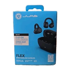 JLab Flex True Wireless Bluetooth Open-Ear Earbuds - Black NEW