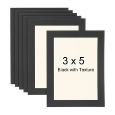 6pcs 3 x 5 Black with Texture Paper Picture Frame with Clear Film