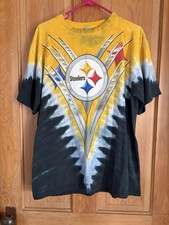 Vintage Liquid Blue Pittsburgh Steelers Tie Dye Shirt Mens Large 90s NFL