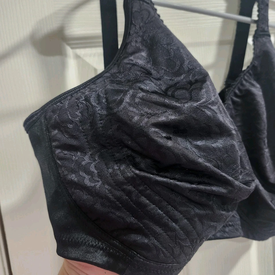 Playtex 18 Hour 4745 Bra 42D Black Wirefree Ultimate Lift & Support Floral - Image 4 of 4