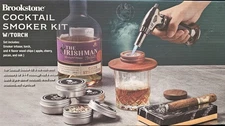 Brookstone Cocktail Smoker Kit with Torch, Smoke Infuser, Flavor Wood Chips NIB