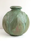 Roseville Early Velmoss Ball Vase Matte Green ''Art & Craft'' Antique Pottery