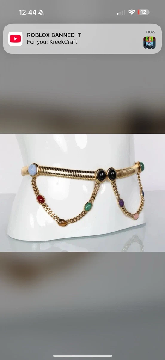 Judith Leiber Chain Belt Gold Belts for Women for sale | eBay display picture 2