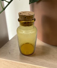 Hand Blown Apothecary Laboratory Amber Glass Bottle Cork Stopper