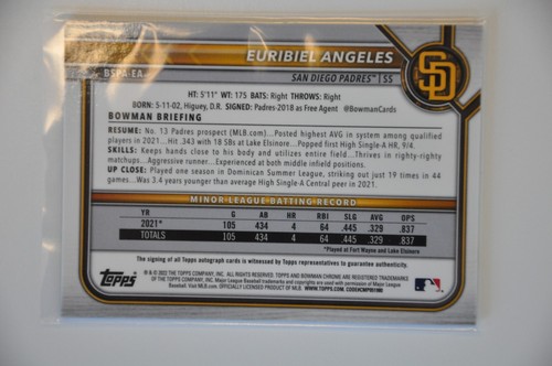 2022 Bowman Sapphire Euribel Angeles Auto BSPA-EA Athlétisme - Photo 2/2