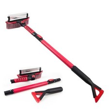 42" Car Snow Brush  Ice Scraper Red Snow Brush for Car Extendable, Upgraded