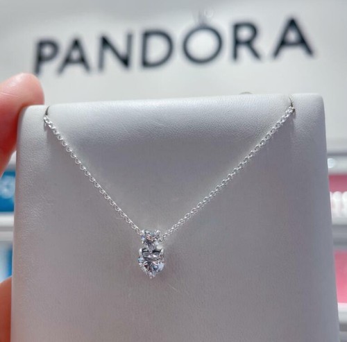 AUTHENTIC PANDORA NECKLACE DOUBLE HEART 