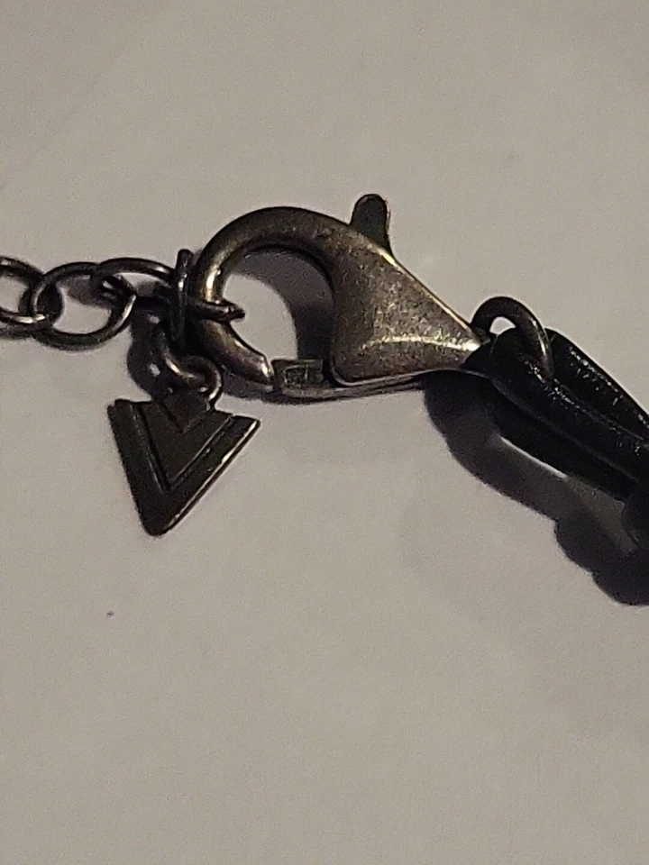 Beautiful Sterling Silver 925 Leather Silpada Crystal Pendant Necklace - Image 3 of 4