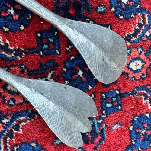 Vintage Fine Pewter Asparagus Handle Salad Serving Set by G.F. Jackson - Picture 6 of 8