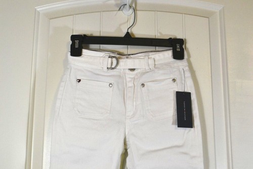 NWT KIDS GIRLS YOUTH TOMMY HILFIGER WHITE W/ BELTED JEANS PANTS SZ 10-16 - Picture 2 of 6