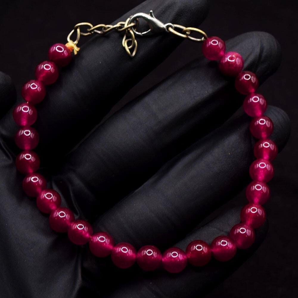 Beautiful Red Ruby Round Shape 52.00 Cts Beaded Wonderful
