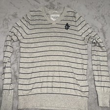 Abercrombie  Fitch Muscle Sweater Mens Size Large Blue Gray A F Logo