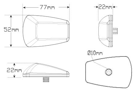 LED SIDE DIRECTION INDICATOR LIGHT with CLEAR LENS CAT 6 - 77ACM2 - Picture 4 of 4