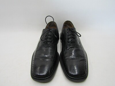 Mezlan Mens Size 9.5 M Black Leather Ostrich Leg Oxford  display picture 1