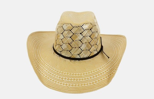 Cowboy Hat ~SHANTUNG Straw~ HC Ventilated Crown 4.5" Brim BULL RIDER CROWN Rodeo - Picture 2 of 2