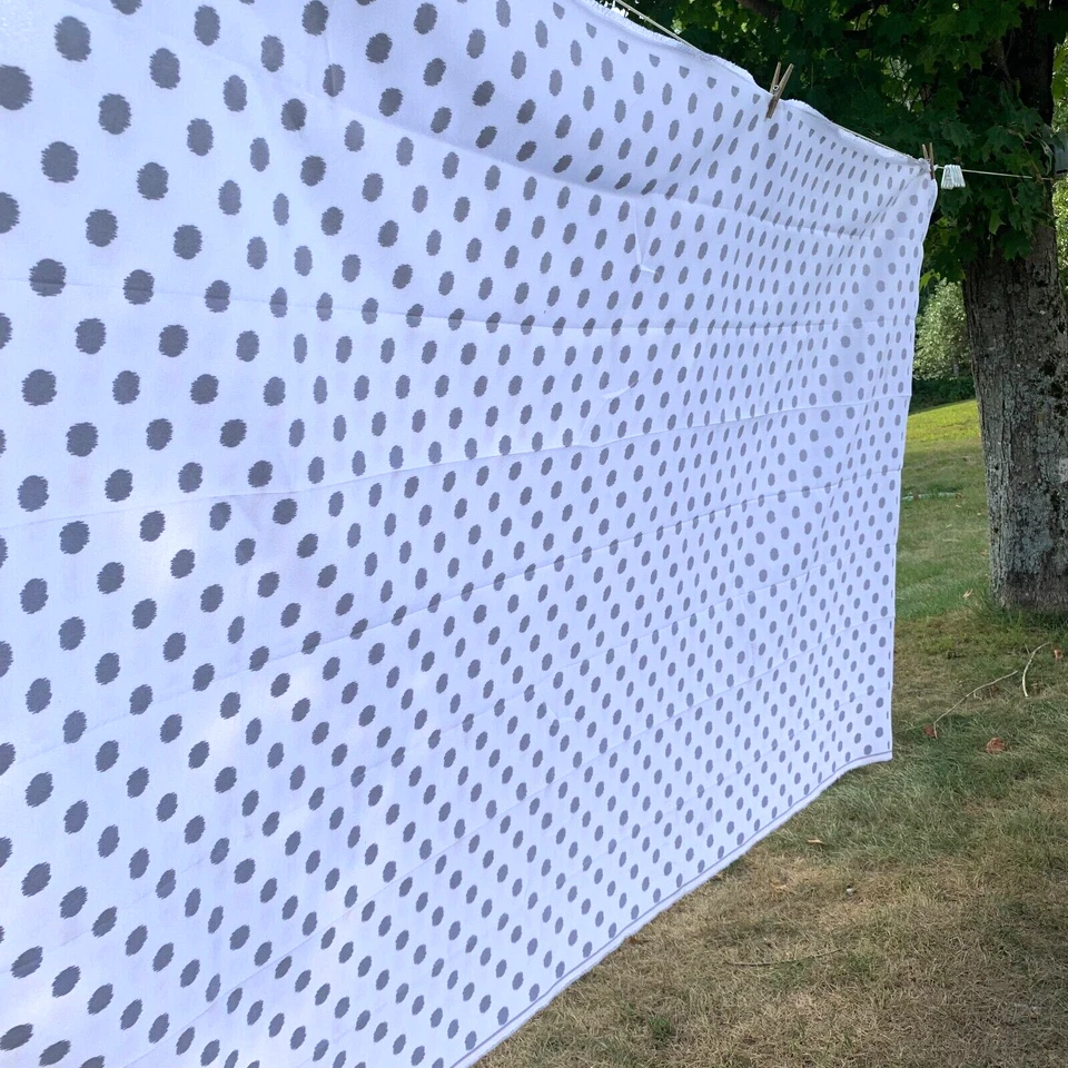 Lunares negros sobre tela blanca 3 yardas lona poliéster interior exterior Foto 2 de 4
