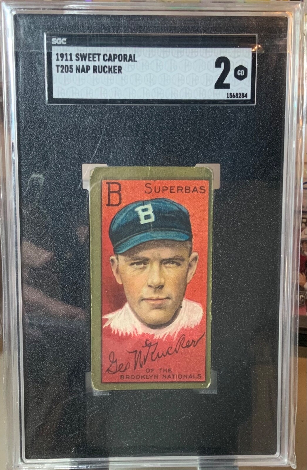 1911 SWEET CAPORAL  T205 Gold Border Nap Rucker SGC 2