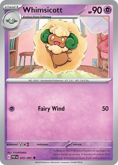 Pokemon Whimsicott (35/245) Paldean Fates NM REVERSE HOLO
