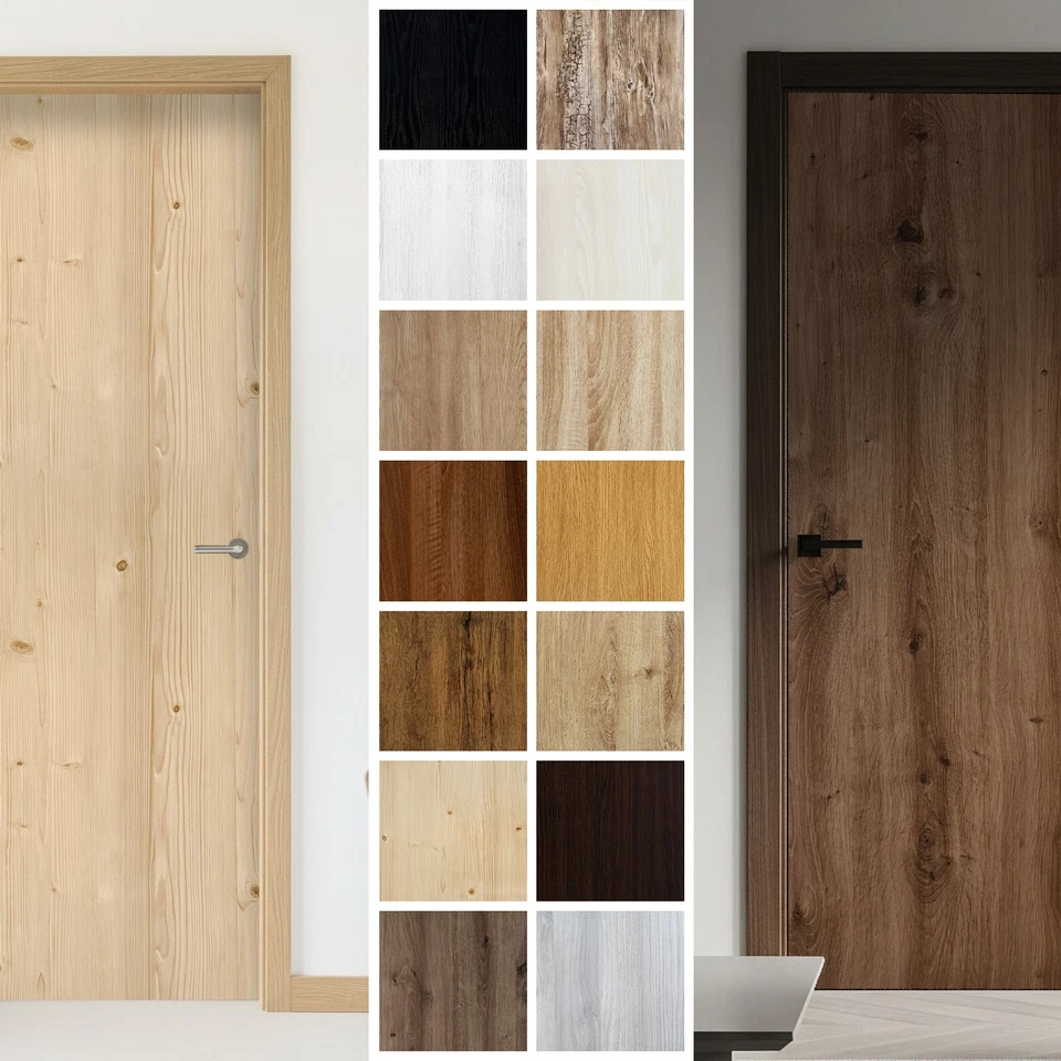 DECOMEISTER Lámina para puerta puerta autoadhesiva lámina adhesiva aspecto madera muebles cocina lámina madera armario