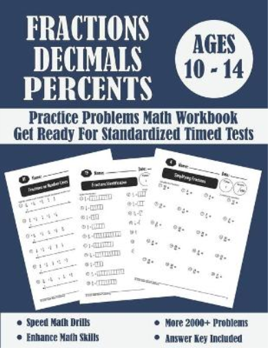 Math Blue Publi Fractions, Decimals And Percents Timed Tests Math Wo (Tascabile)