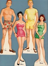 VINTAGE UNCUT 1950's MY DOLLS TAKE A TRIP PAPER DOLLS~18 PAGES CLOTHING~#1 REPRO