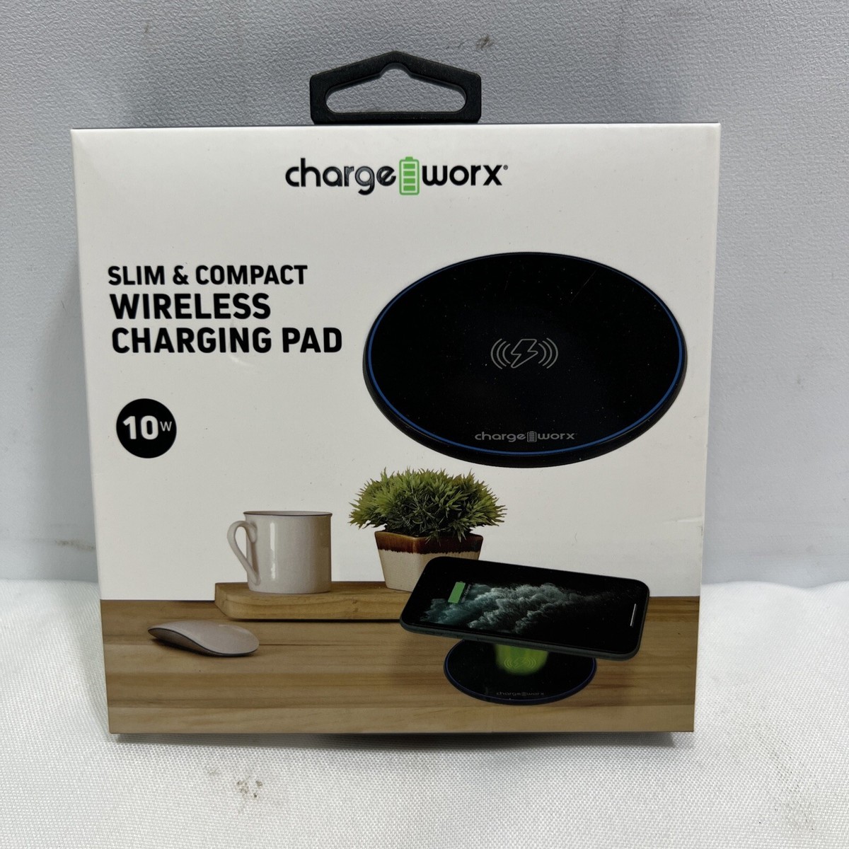 Charge Worx Slim Compact 10w Wireless Charging Pad, CX5170BK