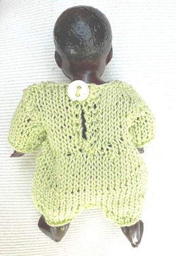 VINTAGE 9cm BLACK FRENCH CELLULOID BABY DOLL PETITCOLLIN - Picture 3 of 6