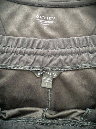 Conjunto de 2 piezas sudadera con cuello en V sauce Athleta pantalón recto suave marino para mujer talla L - Imagen 2 de 12
