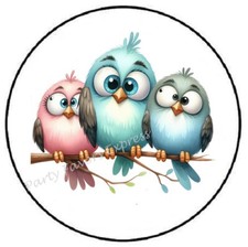 TRIO OF BIRDS ON A BRANCH ENVELOPE SEALS LABELS STICKERS PARTY FAVORS