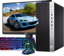 HP MT Gaming Desktop PC i5-8500 64GB 1TB SSD 24" LED NVIDIA GTX 1660s Windows 11