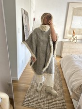 Grey Wool And Alpaca Bode Style Poncho One Size
