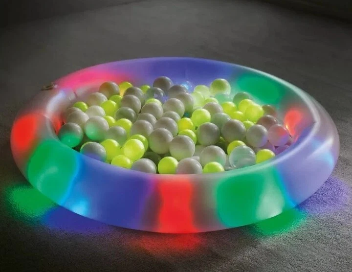 Sensory Play LED Inflatable Ball Pit With 50 Glow In The Dark Ball Gift For Kids