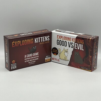 Exploding Kittens Card Game: Original and Good vs Evil Netflix - New Sealed