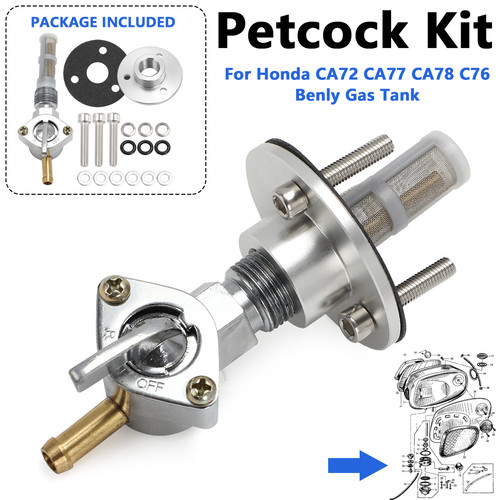 Kraftstofftankhahn Für Honda Dream - Chrom Tankventil Für CA77 CA78 CA72 Modelle