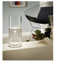 Tischleuchte Nachttischlampe Glaslampe Glas Chrom Tischlampe Leuchte Lampe