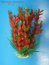 PLASTIC PLANT W HEAVY BASE 34251 8" H x 5" AQUARIUM DECORATION