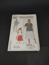 VTG 1989 Simplicity 9211 Nancy Heller Women Top Pants Skirt Size A All Szs Uncut