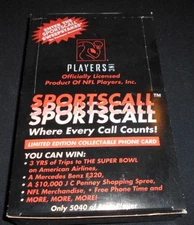 NFL Officially Licensed Players Inc SPORTSCALL Collectable Calling Cards Box