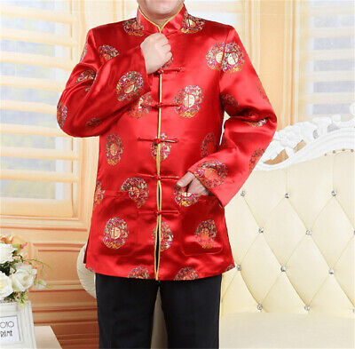 Traditional Chinese Coat Tang Suit Men Retro Style Solid Color