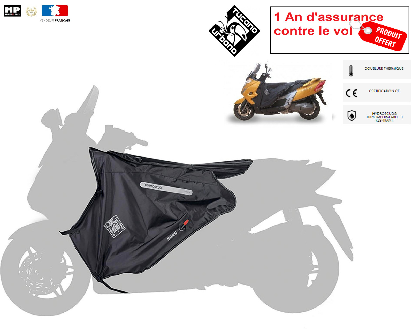 Tablier de protection hiver Tucano R086 pour Kymco My Road 700