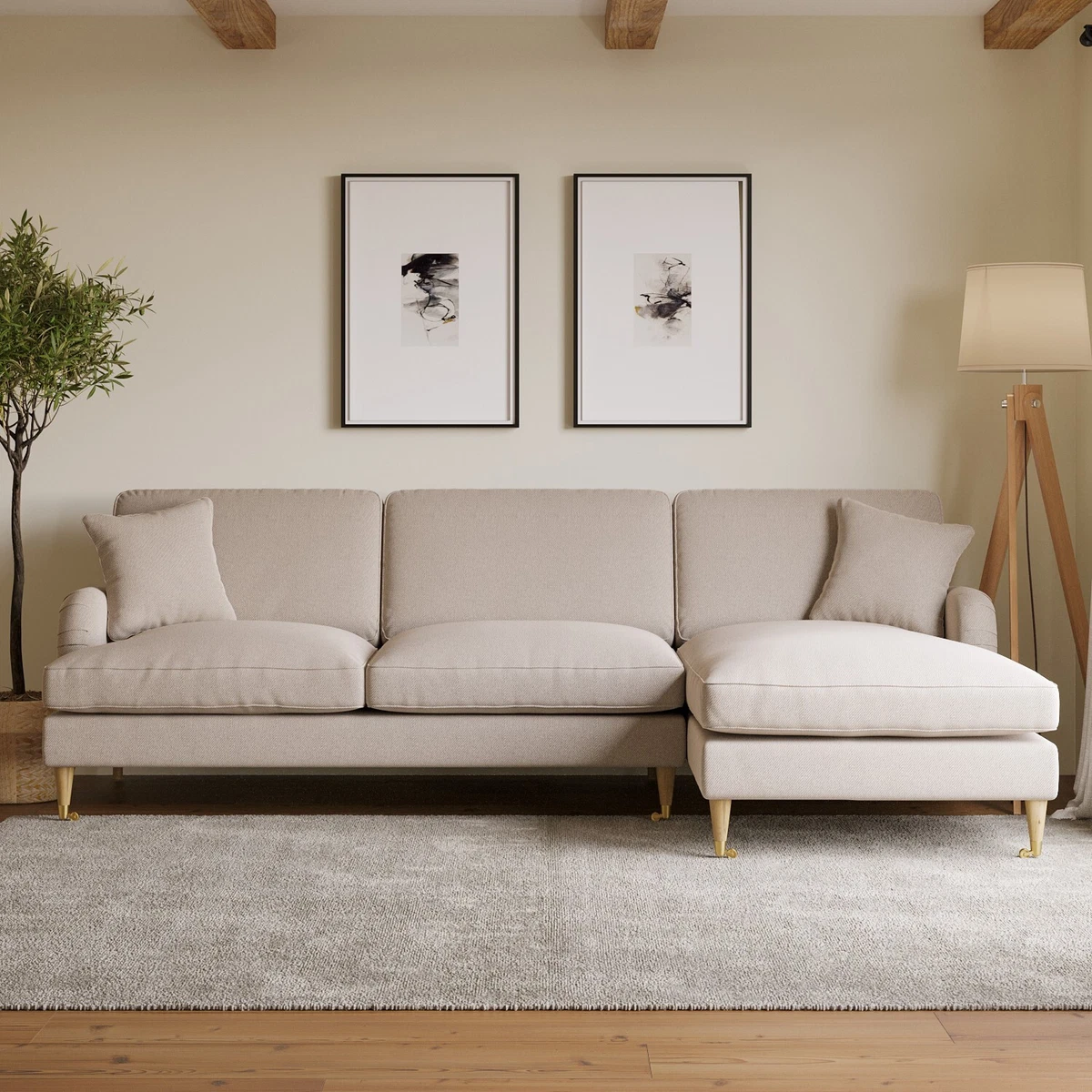 Beige 4 cheap seater sofa