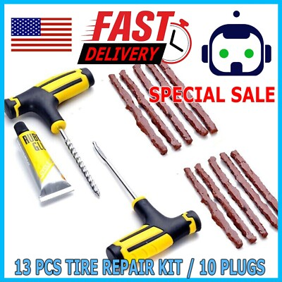 #ad #ad 13PCS Tire Repair Kit DIY Flat Tire Repair Car Truck Motorcycle Home Plug Patch $6.95