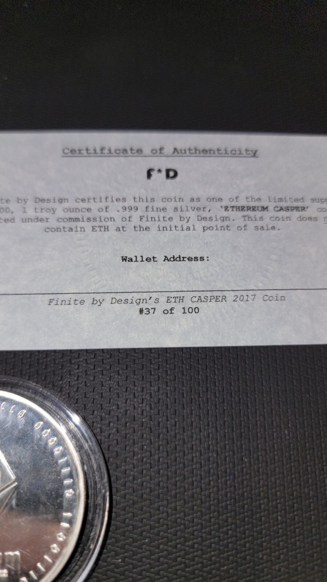Finite by Design Ethereum Casper Coin | eBay